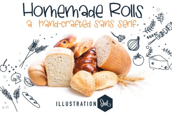 Homemade Rolls Font for Editorial Design